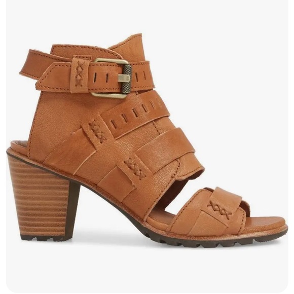 Sorel Nadia Buckle Leather Sandals in Camel ~ Size 11 - Picture 5 of 7